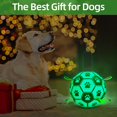 thumbnail image 2 of Pelota de fútbol QDAN que brilla en la oscuridad para perros pequeños y medianos, 2 of 6