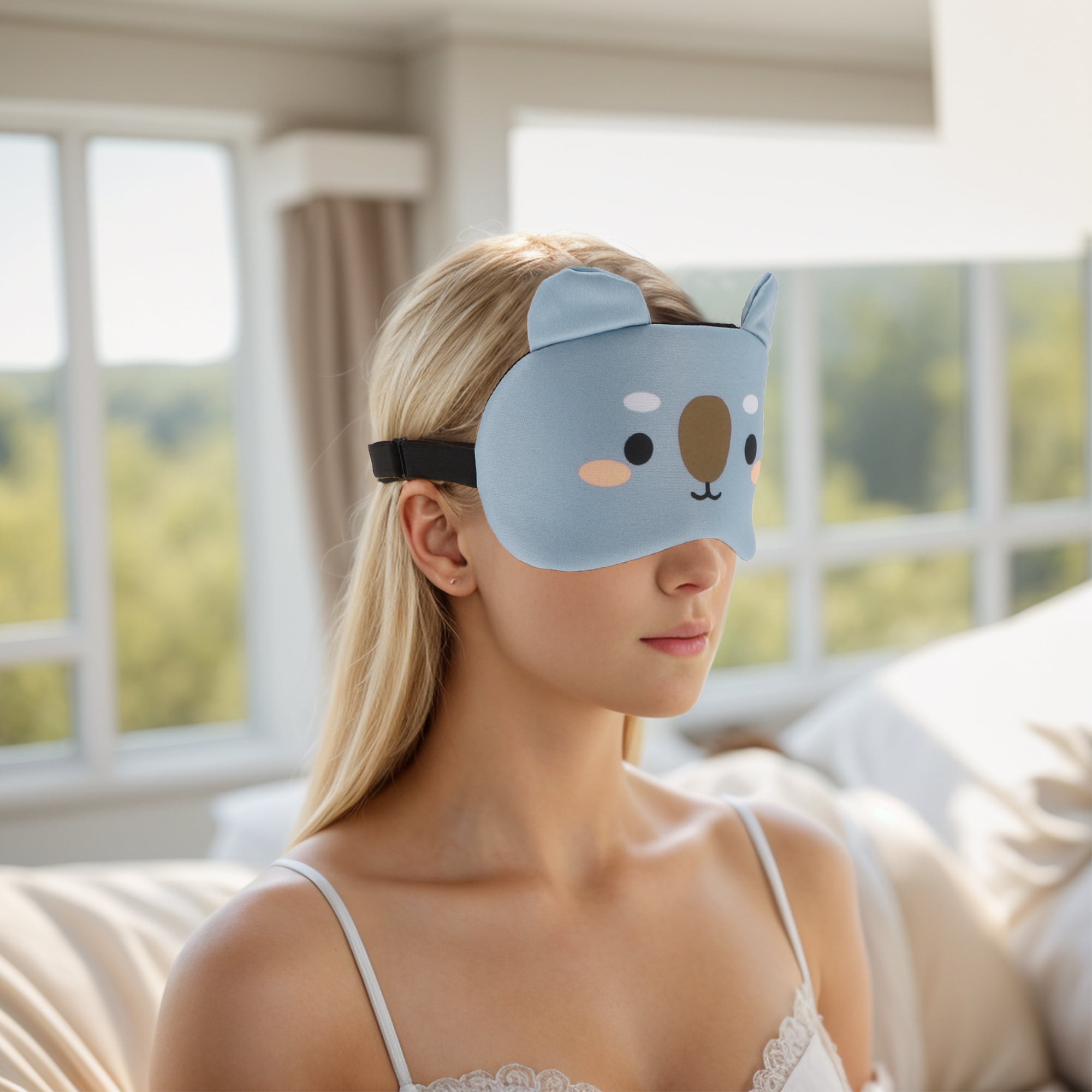 Unique Bargains Soft Koala Eyes Sleep Mask Gray Comfortable Eye Mask for Sleep