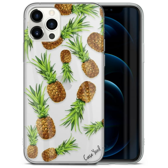 Case Yard iPhone-12/12-Pro Case Clear Soft & Flexible TPU Ultra Low Profile Slim Fit Thin Shockproof Transparent Bumper Protective Cover Drop Protective Cell Phone Cases (Pineapple Yard)