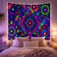 thumbnail image 2 of Psychedelic Mandala in Cosmic Garden, Mystical Boho for Boho Decor Lovers, Trippy Wall Art Halloween Gift Tapestry Wall Hanging for Bedroom, Dorm, 2 of 7