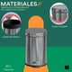 thumbnail image 4 of Bote de Basura de 20 y 30 Litros de Acero Inoxidable con Pedal. Contenedor para Basura con Cerrado Suave y Cubeta Extraible. Basurero Pubel con Acabado Mate (1, 1, Cilíndrica, 20, Litros), 4 of 7