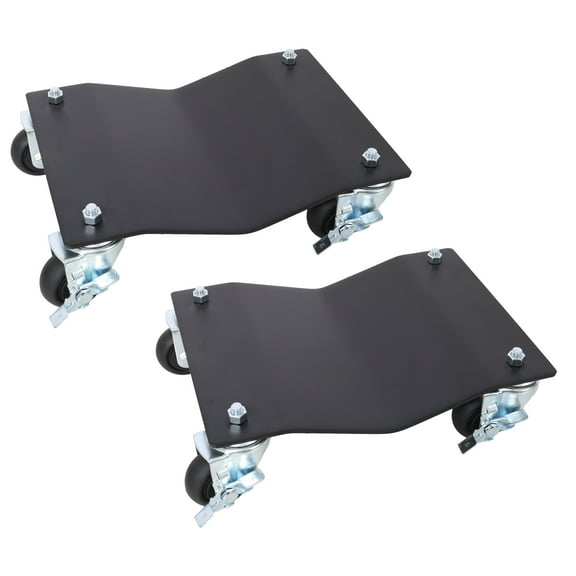 Hand Truck 2PACK 2500lbs Capacity Professional Steel Vehicle Dollies,Heavy Duty Wheel Dolly,Car Dolly,Steel Tire Skates with Brakes,Black,Appliance Dolly