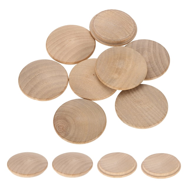 Paquete de 20 tapones de botón de madera, 45mm / 1.77" tapones de agujero de tornillo de madera dura, tapas de champiñón de madera de haya para decoración de muebles y manualidades (50mm x 45mm)