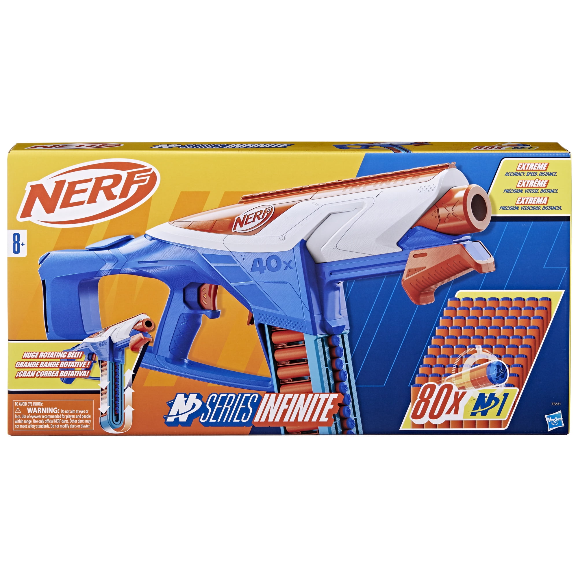 Nerf N Series Infinite Blaster, 80 N1 Darts Compatible Only with Nerf N Series, Ages 8+