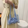 thumbnail image 2 of Sywqhk Bolso De Pvc Transparente + Bolsos De Mano De Caramelo De Pu Bolsos De Compras De Hombro Para Mujer (Azul) Sywqhk Para estrenar, 2 of 9