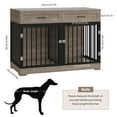 thumbnail image 2 of Homfa Dog Crate Furniture with 2 Drawers, 47.2 in Wooden Indoor Dog Cage Table with Divider,Gray, 2 of 7