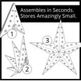thumbnail image 6 of Aurora Superstar 24" White Hanging 5 Point Star Light LED Lantern Decor, Weatherproof Fold-Flat Plastic Lighted Star, 6 of 6