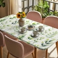 thumbnail image 3 of Green Leaves Table Cloths for 3 Foot Rectangle Tables, Summer Botanical Farmhouse Leaf Watercolor Patio Waterproof Elastic Fitted Tablecloths, Washable Rectangular Table Cover for Camping, 3 of 8