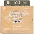 thumbnail image 3 of (4 pack) Poesie Laundry Detergent Sheets, Magnolia Scent, High Efficiency, 160 Count, 1 Pack, 3 of 10