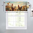 thumbnail image 4 of Rooster Farmhouse Curtain Valance for Kitchen Farm Animal Rustic Country Nature Scenery Window Valance for Living Room Bedroom, Kitchen Valance Rod Pocket Window Decor Curtain 54 by 18 in, 1 Panel, 4 of 6