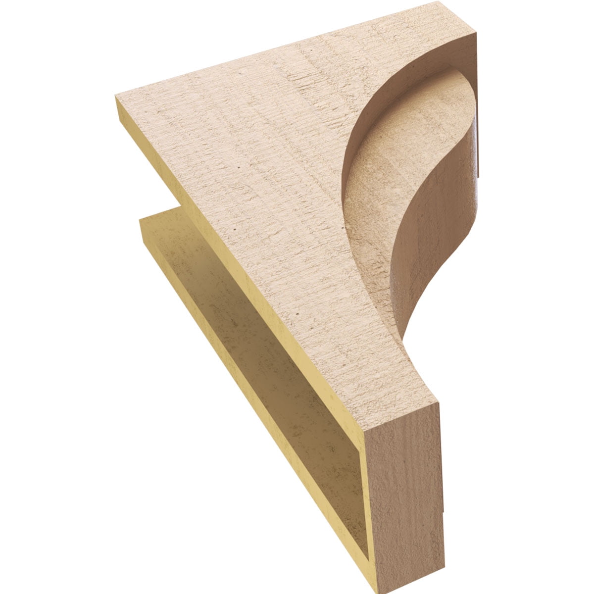 6"W x 12"D x 18"H Classic Helena Rough Cedar Woodgrain TimberThane Corbel, Primed Tan