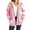 Pink, variant on BLTIBY Women's Fall Winter Jacket Hooded Double-Faced Fleece Checked Printed Fuzzy Zip up Drawstring Casual Warm Lightweight Coat with Pockets Dark Gray XXL