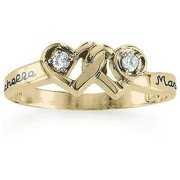 Personalized Family Jewelry Couple's Loving Promise Ring with Diamonds available in 10kt and 14kt Yellow and White Gold