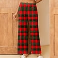 thumbnail image 2 of Diufon Pajama Pants for Women Soft Cotton Wide Leg Loose Long Sleep Plaid Pants Casual Home Bottoms Trousers, 2 of 7