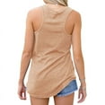 thumbnail image 2 of Casual Sleeveless Racerback Tops with Pocket Women's Basic V-Neck Tank Tops, 2 of 3