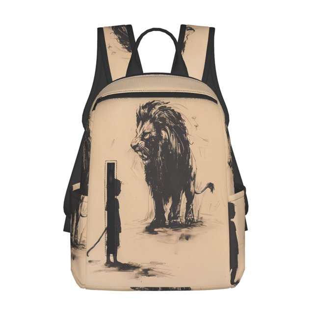 Balery Child And Lion Sketch Mochila Ligera para Hombres y Mujeres – Resistente y Impermeable, Ideal para la Escuela, el Trabajo, los Viajes y el Uso Diario