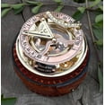 thumbnail image 7 of Antique Brass & Copper Sundial Compass, Sundial Clock in Leather Box Gift Sun Clock Ship Replica Watch, 7 of 7