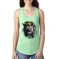 thumbnail image 1 of Wild Bobby, King Lion with Gold Crown Art, Animal Lover, Women Racerback Tank Top, Mint, Small, 1 of 4