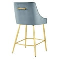 thumbnail image 3 of Pemberly Row 25.5" Velvet Counter Stool with Gold Legs in Light Blue, 3 of 8