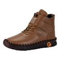 thumbnail image 1 of NECHOLOGY Botas Mujer Adulto Femenino Zapatos Botines para mujer Nuevos zapatos de mujer de comercio exterior de invierno, botas interiores cálidas de felpa con cordones para mujer (Brown, 7.5), 1 of 7