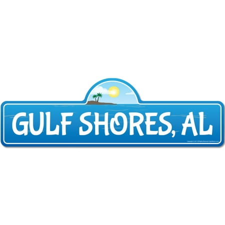 Closest Gulf Beach To Valdosta Ga Gulf Shores, AL Alabama Beach Street Sign | Indoor/Outdoor | Surfer, Ocean Lover, Décor For Beach House, Garages, Living Rooms, Bedroom | Signmission Personalized Gift ()