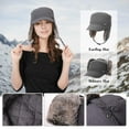 thumbnail image 4 of Comhats Womens Winter Baseball Army Cap Trapper Warm Lined Military Hunting Hat Men Faux Fur Ear Flaps Muffs Ski Cold Weather Elmer Fudd Grey XL 60-62CM, 4 of 8