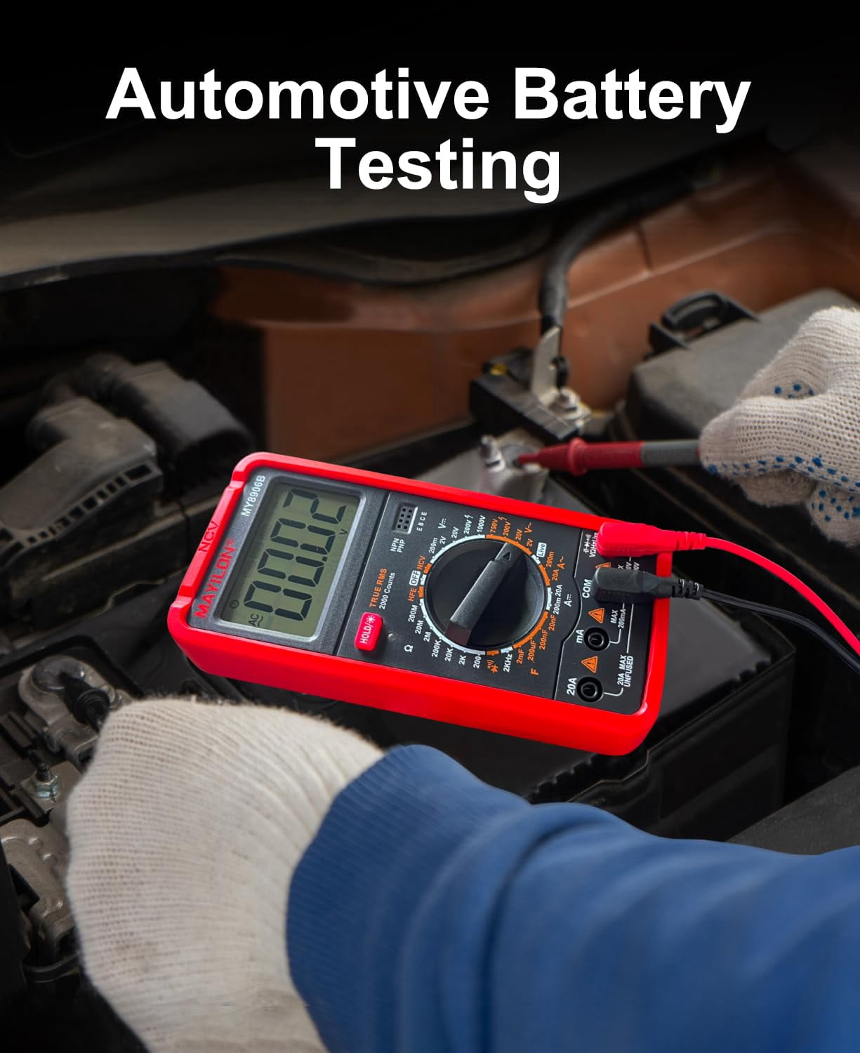 8906 Multimeter Tester Digital Multimeter, 750-1000 Measurements of DC/AC Voltage, DC/AC Current, Resistance, Continuity, Diode, Frequency, Transistor Live Line Detection
