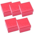 thumbnail image 1 of Cajitas para Anillos VelvRed 5Pzas Rojo 4x4x2.7cm Cartón Joyero., 1 of 3