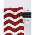 thumbnail image 6 of Red White Curtains 54 Inch Length, Sheer Curtains for Bedroom Living Room Window Modern Abstract Waves Water Ripple Striped Rod Pocket Voile Drapes Kitchen Curtains Small Half Window 52"x54" 2 Panels, 6 of 6