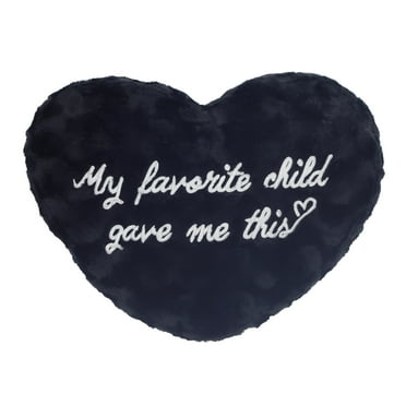 Mother's Day 18.5" x 14" My Favorite Child Black Heart-Shaped Decorative Pillow, by Way To Celebrate