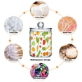 thumbnail image 6 of Yayeee 2 Pack Qtip Holder Bathroom Cotton Swab Canister with Lid Clear Dispenser Set, White Vegetables Pattern, 6 of 6