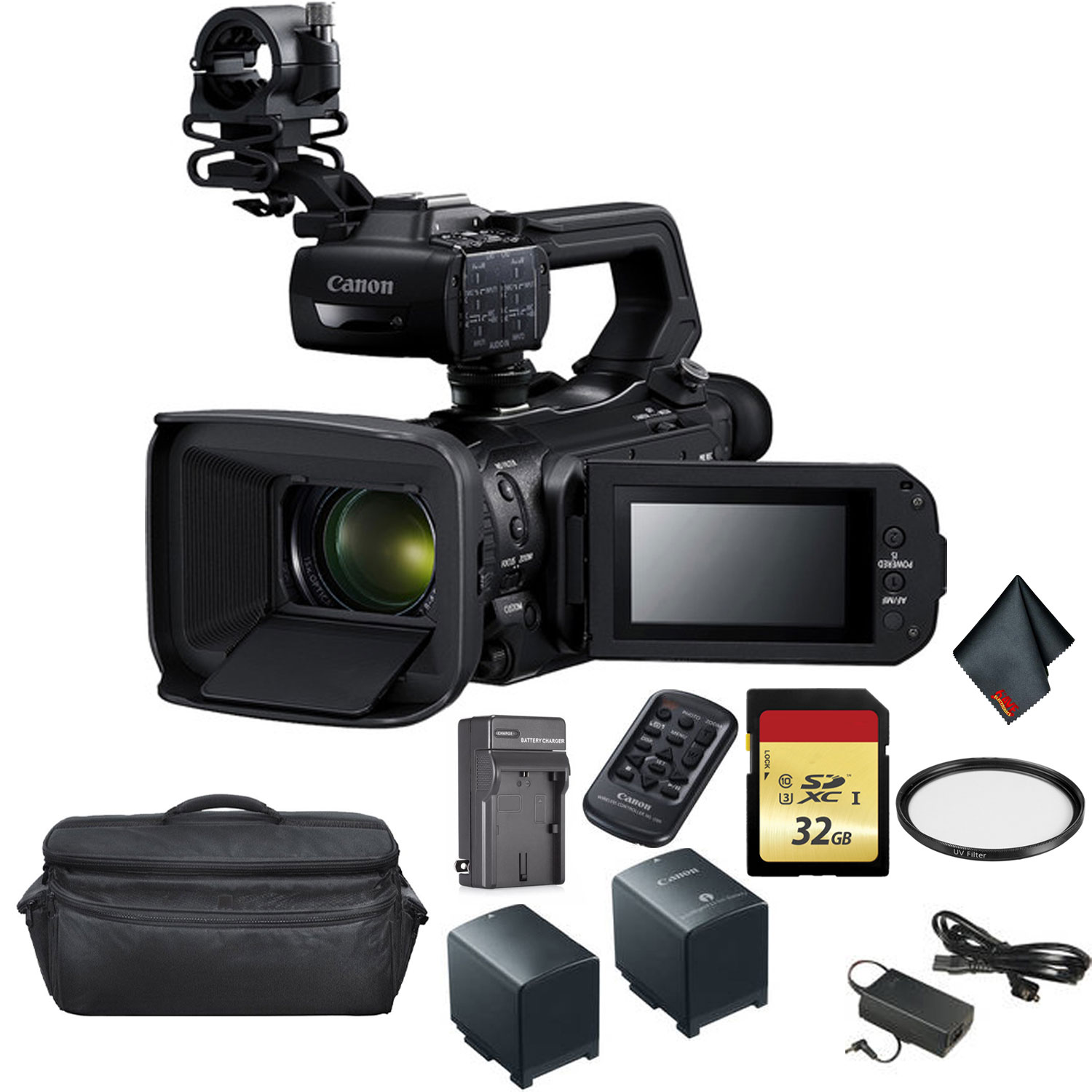 Canon XA55 Professional UHD 4K Camcorder Bundle with UV Filter + More
