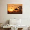 thumbnail image 2 of Elephant Stock Lonely Cowboy Wall Art - Horizontal Canvas Wall Art - Hallway Wall Decor - Our America Canvas - Brown And Orange Decor - 36" x 24", 2 of 8