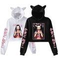 thumbnail image 2 of Sudadera con capucha para mujer y niña, jersey de manga larga con orejas de gato, Tops cortos de Anime Harajuku, Kamado Nezuko, nueva moda, 2 of 5