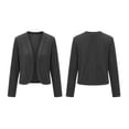 thumbnail image 4 of Hxshgdsn Women's Corduroy Cropped Cardigan, Long Sleeve Textured Button Up Shrug, Solid Color Casual Sweater（Gray/XL), 4 of 7