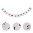 thumbnail image 3 of LEEYNEER Bannière de Mariage Juste Mariée Décorations Signe de Mariée Voiture Guirlande Fête Maison, 3 of 8