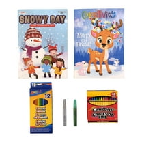 Rudolph The Red Nose Reindeer Bambi Snow Day Coloring and Activity Christmas Gift Craft Book, 2-Glitter Glue, 12-Colored Pencils, With FREE self-Sealing Christmas gift bag for All Kids and Children