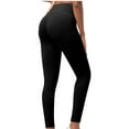 thumbnail image 5 of Qgtaibl Leggings with Pockets for Women High Waisted Tummy Control Workout Yoga Pants Thin Fleece Lined Tights Activewear ( Black,S ), 5 of 8