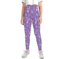 thumbnail image 2 of COEQINE Girls Sport Leggings Casual Buttery Soft Athletic Pants Stretchy High Waist Yoga Pants, for 4-5 Years Kids Girls for Easter Day, Easter Bunny Carrot Egg Purple, 2 of 7