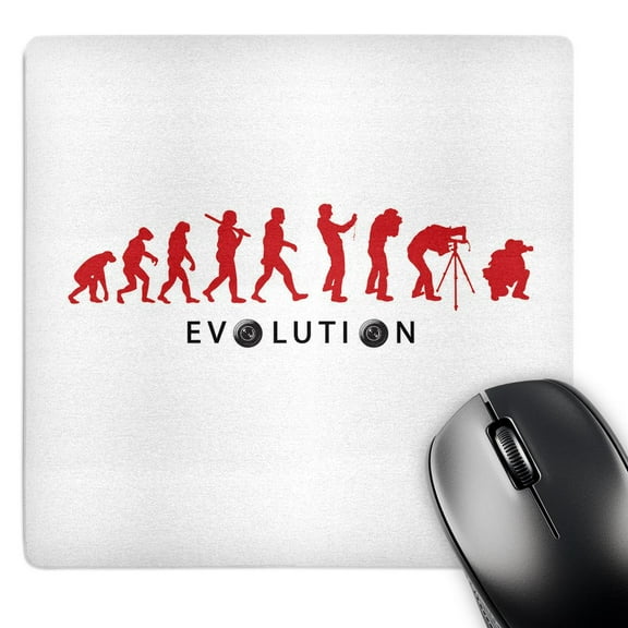 3dRose, Kike Calvos Evolution by natural selection of a professional photographer on white background, MousePad
