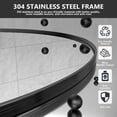 thumbnail image 3 of PAIHOME 24X36 Oval Metal Frame Mirror Bathroom Mirror Wall Mirror, Stainless Steel Frame, Black, 3 of 6