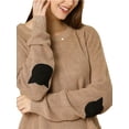 thumbnail image 6 of Allegra K Women's Drop Shoulder Elbow Cat Patch Loose Pullover Sweater, 6 of 6