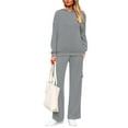 thumbnail image 3 of 2 Piece Sets for Women Fall Sweatsuits Outfits Lounge Matching Hoodie Set Travel Winter Clothes Gray XXL, 3 of 7