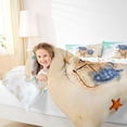 thumbnail image 5 of Manfei Beach Sea Turtle Twin Bedding Sets for Kids Boys and Girls, Romantic Coastal Print Bedding Comforter Set, Stars Reversible 7pcs, 5 of 6