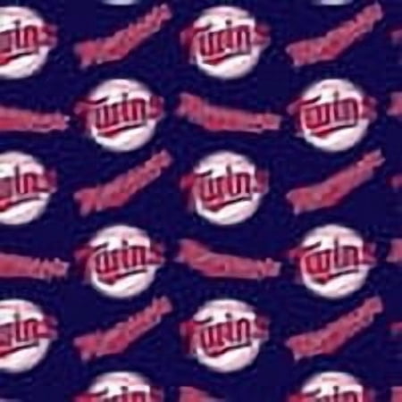 MLB Minnesota Twins 58 100% Cotton Sports Logo Craft Fabric By the Yard Multi-color