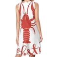 thumbnail image 2 of Hand drawn lobster logo Spring Summer Dresses for Women Fashion T-shirt Dress Casual Sleeveless Loose Sundress with Pockets, 2 of 5