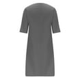 thumbnail image 5 of Aboser Dressy Casual Midi Dresses for Women Business Work Tunic Dress Casual Cotton Linen Dresses Knee Length T-Shirt Dress, 5 of 6