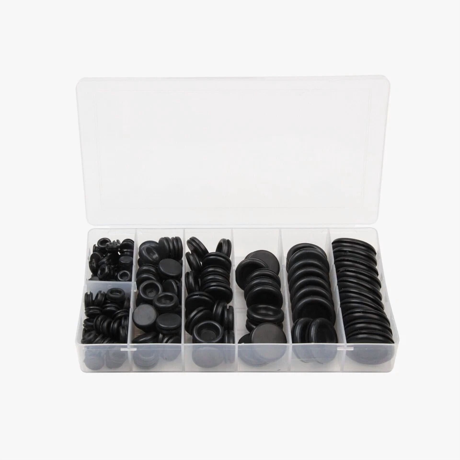 CIRCLE- 170Pcs Rubber Grommet Electrical Wiring Gasket Assortment Firewall Hole Plug Kit
