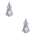 thumbnail image 1 of Advancent Decoraciones de Pascua Adornos artesanales Adorno de festival Muñecas con orejas de conejo Adorno colgante Muñeca de gnomo de punto Azul 2piezas, 1 of 6