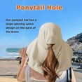 thumbnail image 6 of HOMEYA Sun Hat with Neck Flap for Women,Outdoor UV Protection Ponytail Wide Brim Bucket Hats,Foldable Summer Beach Fishing Hat for Hiking Gardening,Gray, 6 of 9
